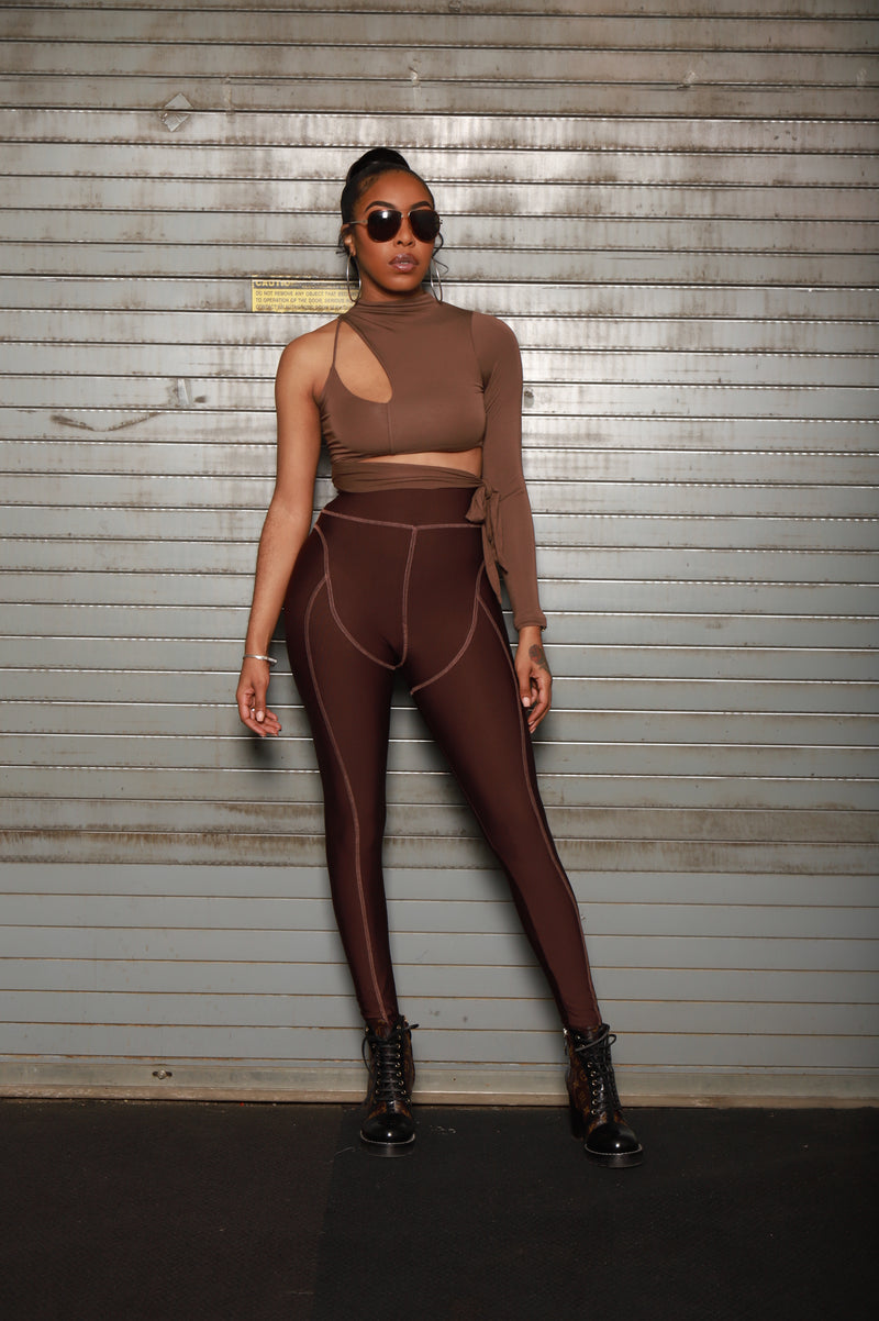 Coco Brown High Waisted Pants