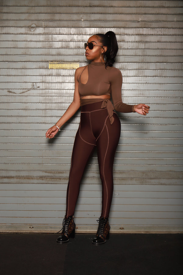 Coco Brown High Waisted Pants